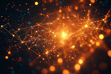 Fototapeta premium Glowing Abstract Composition of Binary Lines and Network Connections