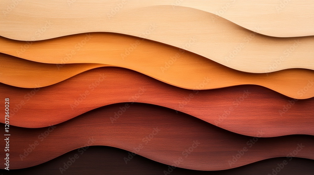 Poster abstract waves of soft brown tones in elevated layers creates a warm, inviting atmosphere for backgr