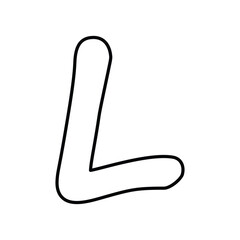 Obraz premium L line icon with white background vector stock illustration