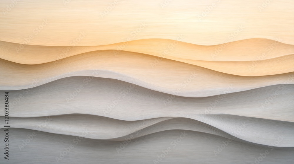 Aufkleber soft undulating layers of light and shadow create a calming abstract background with warm hues and g