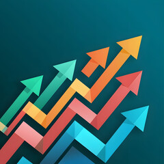 A collection of bright, multicolored arrows displayed on a green background, symbolizing direction and diversity.