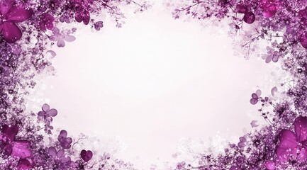 Abstract Purple Watercolor Floral Frame Background