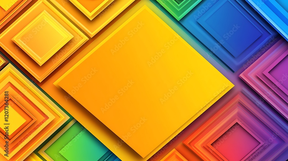 Poster abstract colorful square pattern design