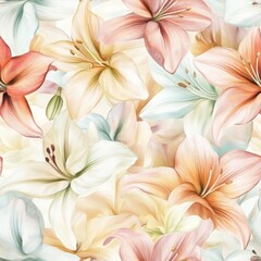 Pastel Lilies A Soft Floral Watercolor Design
