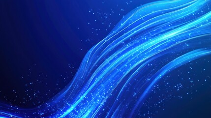 Obraz premium Abstract Blue Light Waves Background