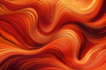 Abstract orange wave background, the effect of fluidity and movement. The lines curve smoothly, creating the illusion of depth and volume