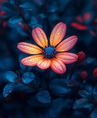 Beautiful flower with high contrast color