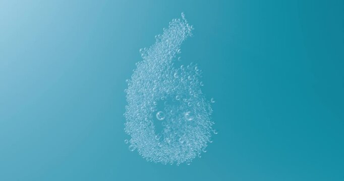 countdown from ten to one. 3d animation of a water bubble countdown. water bubble figure of a countdown. ten second countdown underwater