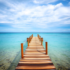 Fototapeta premium wooden pier on the sea