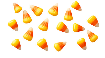 Fototapeta premium Halloween candy corn isolated on transparent background