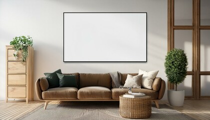 Minimalist Interior Design with ISO A Paper Frame Mockup