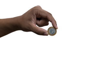 hand holding coin