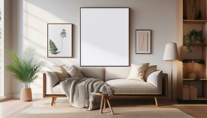 Elegant Interior Poster Frame Mockup - ISO A Series