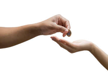 hand holding coin