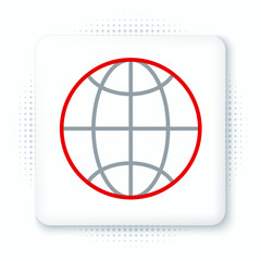 Line Global technology or social network icon isolated on white background. Colorful outline concept. Vector