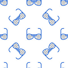 Line Glasses for the blind and visually impaired icon isolated seamless pattern on white background. Colorful outline concept. Vector