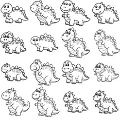 Obraz premium dinosaur logo illustration vector art silhouette