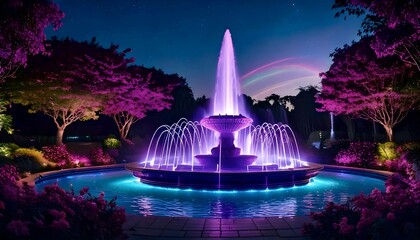 fountain in night