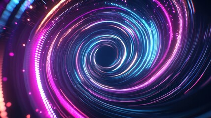 Abstract Neon Spiral Vortex