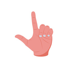 Loser Hand Gesture Icon, Vector illustration