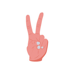 Victory Hand Gesture Icon, Vector illustration