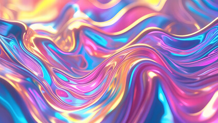 Abstract Colorful Metallic Wavy Background - Vibrant and Modern Design