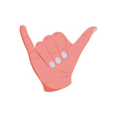 Obraz premium Hang Loose Hand Gesture Icon, Vector illustration