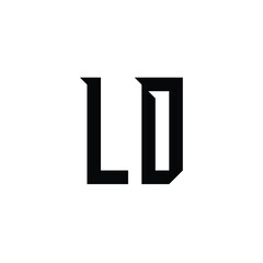 LD monogram logo design letter text name symbol monochrome logotype alphabet character simple logo