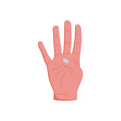 Four Hand Gesture Icon, Vector illustration