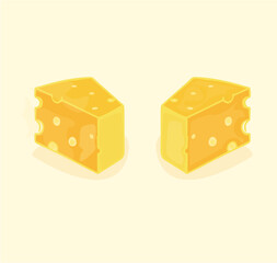 Two dices of cheese.