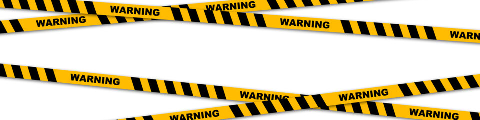 Warning Yellow Tape Stripes Vector Background