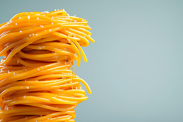 Close-up of Oiled Spaghetti with Salt