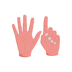 Six Hand Gesture Icon, Vector illustration