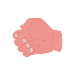 Half Fist Hand Gesture Icon, Vector illustration