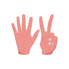 Seven Hand Gesture Icon, Vector illustration