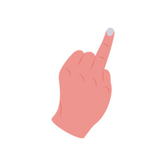 Raised Ring Finger Hand Gesture Icon, Vector illustration