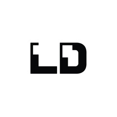 LD monogram logo design letter text name symbol monochrome logotype alphabet character simple logo