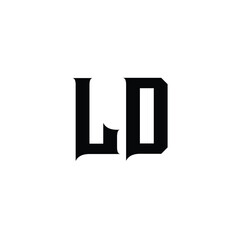 LD monogram logo design letter text name symbol monochrome logotype alphabet character simple logo