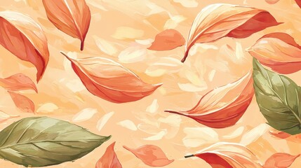 Falling Leaves: An Autumnal Tapestry of Warm Hues and Gentle Movement