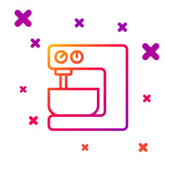 Color line Electric mixer icon isolated on white background. Kitchen blender. Gradient random dynamic shapes. Vector