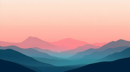 Fototapeta premium Serene Abstract Landscape with Gradients of Pink and Blue Hues