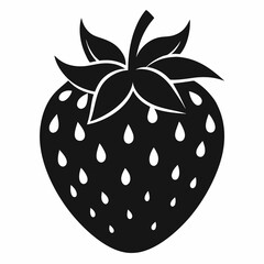 Black Strawberry Shape Vector Illustration