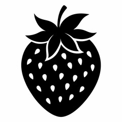 Black Strawberry Shape Vector Illustration