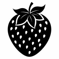 Black Strawberry Shape Vector Illustration