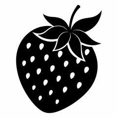 Black Strawberry Shape Vector Illustration