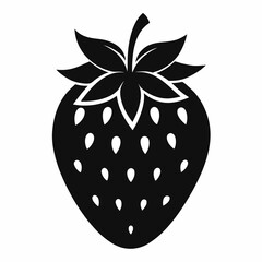 Black Strawberry Shape Vector Illustration