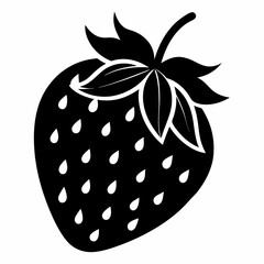 Black Strawberry Shape Vector Illustration