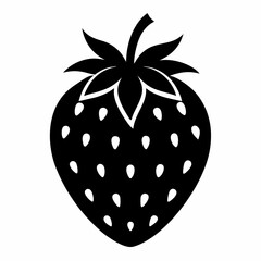 Black Strawberry Shape Vector Illustration