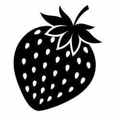 Black Strawberry Shape Vector Illustration