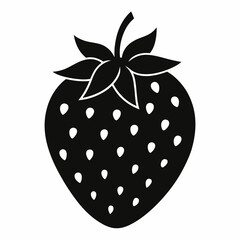 Black Strawberry Shape Vector Illustration